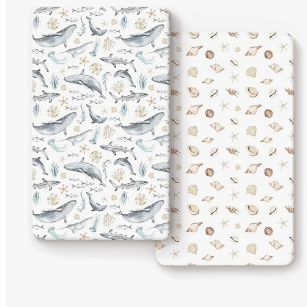 GRSSDER Jersey Knit Bassinet Sheets 2-Pack